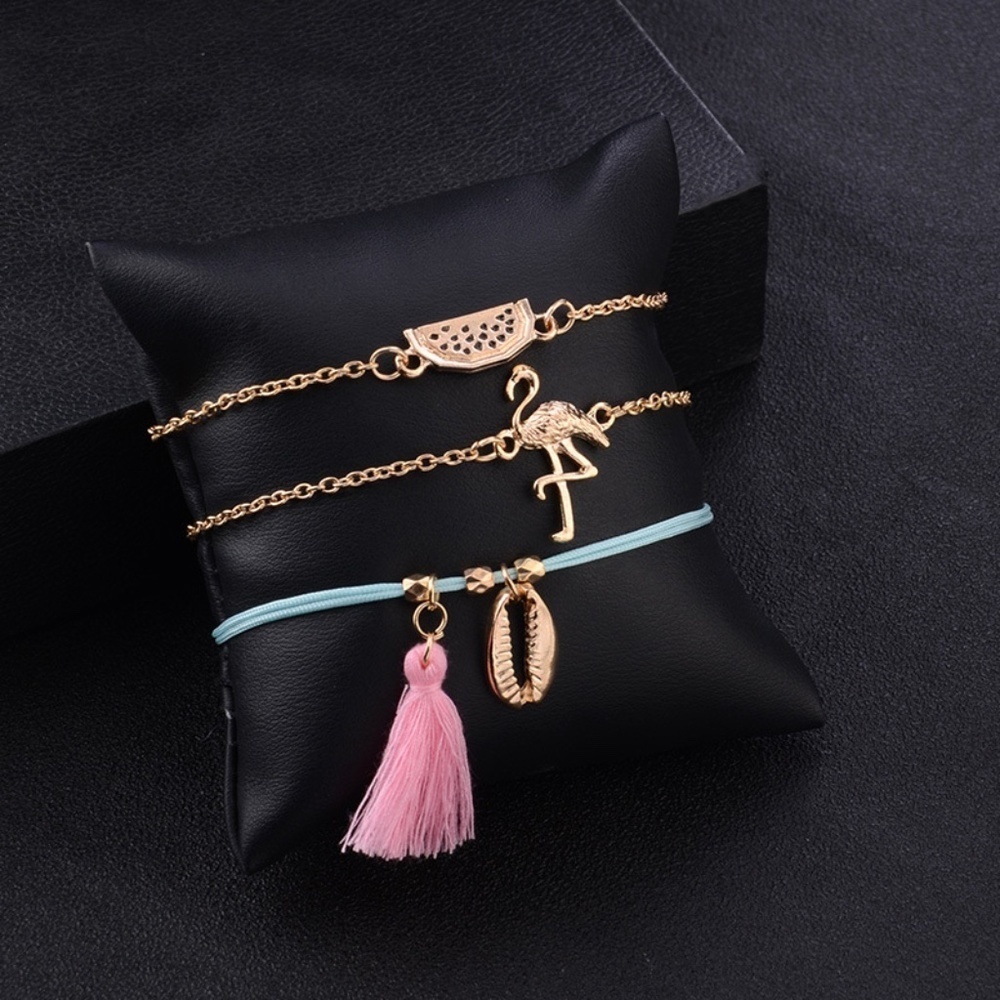 *PENNY* 3-Pc Gold Watermelon Fashion Bracelet Set